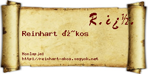 Reinhart Ákos névjegykártya
