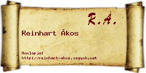 Reinhart Ákos névjegykártya