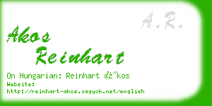 akos reinhart business card